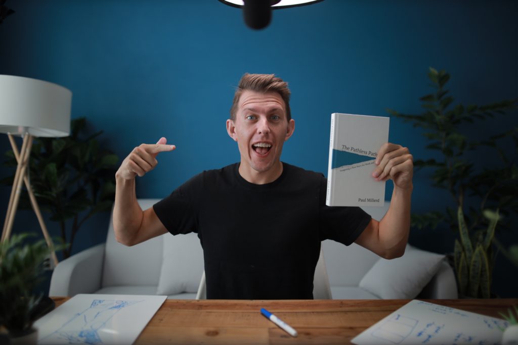 Paul Millerd with The Pathless Path book